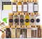 Glass Spice Jars with Bamboo Lids & Labels – Airtight Kitchen Storage Set with Funnel, Organizer for Spices, Seasonings, Sugar, and Other Dry Ingredients